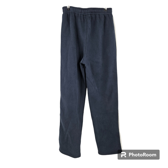 yllw Mens Sweatpants Navy Blue Strip Button Detail Elastic Waist Pull On Size M - Picture 2 of 6